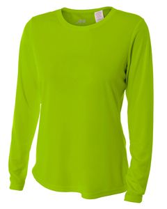 A4 NW3002 - Ladies Long Sleeve Cooling Performance Crew Shirt Lime