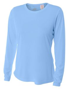 A4 NW3002 - Ladies Long Sleeve Cooling Performance Crew Shirt Light Blue