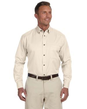 Harriton M500 - Mens Easy Blend Long-Sleeve Twill Shirt with Stain-Release