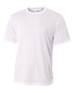 A4 N3252 - Men's Shorts Sleeve Crew Birds Eye Mesh T-Shirt White