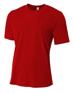 A4 NB3264 - Youth Shorts Sleeve Spun Poly T-Shirt Scarlet