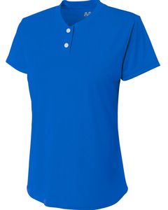 A4 NG3143 - Girl's Tek 2-Button Henley Shirt Royal blue