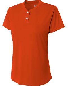 A4 NG3143 - Girl's Tek 2-Button Henley Shirt Athletic Orange