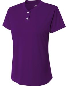 A4 NG3143 - Girl's Tek 2-Button Henley Shirt Purple