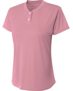 A4 NW3143 - Ladies Tek 2-Button Henley Shirt Pink