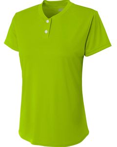 A4 NW3143 - Ladies Tek 2-Button Henley Shirt Lime