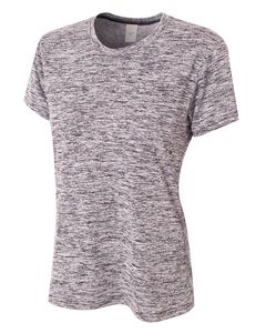 A4 NW3296 - Ladies Space Dye Tech T-Shirt Black