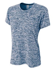 A4 NW3296 - Ladies Space Dye Tech T-Shirt Navy