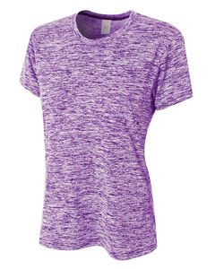 A4 NW3296 - Ladies Space Dye Tech T-Shirt Purple
