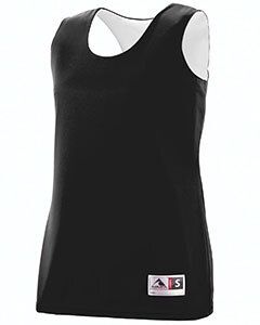 Augusta 147 - Ladies Wicking Polyester Reversible Sleeveless Jersey Black/White