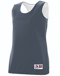 Augusta 147 - Ladies Wicking Polyester Reversible Sleeveless Jersey Graphite/White