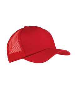 Big Accessories BX010 - 5-Panel Twill Trucker Cap Red