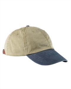 Adams AD969 - 6-Panel Low-Profile Washed Pigment-Dyed Cap Khaki/Navy