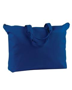 BAGedge BE009 - 12 oz. Canvas Zippered Book Tote Royal blue