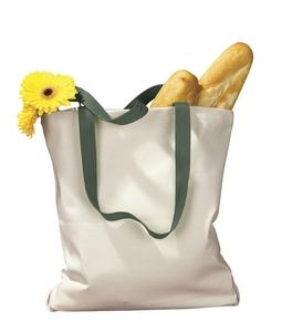 BAGedge BE010 - 12 oz. Canvas Tote with Contrasting Handles Natural/Forest