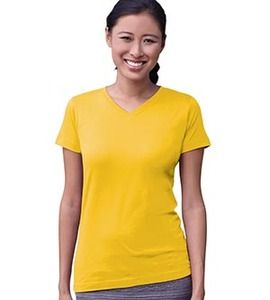 LAT 3507 - Ladies' Fine Jersey V-NeckT-Shirt Yellow