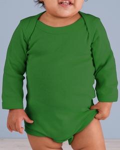 Rabbit Skins 4411 - Infant Long Sleeve Lap Shoulder Creeper Kelly