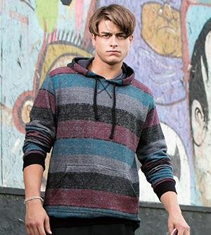 Burnside 8603 - PRINTED STRIPED MARL PULLOVER