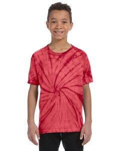 Tie-Dye CD101Y - Youth 5.4 oz., 100% Cotton Spider Tie-Dyed T-Shirt Spider Red