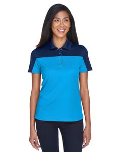 Ash CityCore 365 CE101W - Ladies Balance Colorblock Performance Piqué Polo Electric Blue/Classic Navy