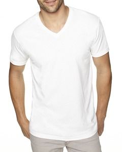 Next Level 6440 - Men's Premium Fitted Sueded V-Neck Tee White