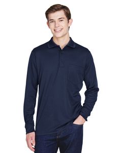 Ash CityCore 365 88192P - Adult Pinnacle Performance Piqué Long Sleeve Polo with Pocket Classic Navy