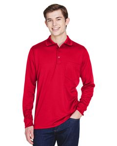Ash CityCore 365 88192P - Adult Pinnacle Performance Piqué Long Sleeve Polo with Pocket Classic Red