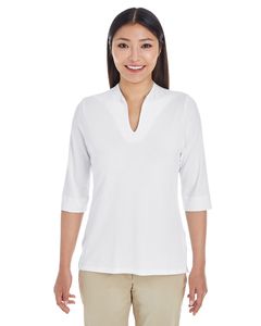 Devon & Jones DP188W - Ladies Perfect Fit Tailored Open Neckline Top White