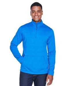 Devon & Jones DG798 - Men's Newbury Mélange Fleece Quarter-Zip French Blue Hthr