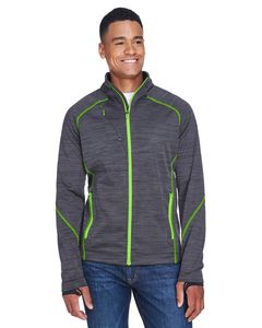 Ash City North End 88697 - Flux Men's Melange Bonded Fleece Jackets Carbon/Acid Green