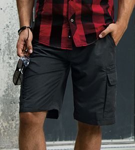 Burnside 9803 - MICRO FIBER CARGO SHORT Black