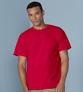 Gildan G5300 - HEAVY COTTON ADULT TEE WITH POCKET Red