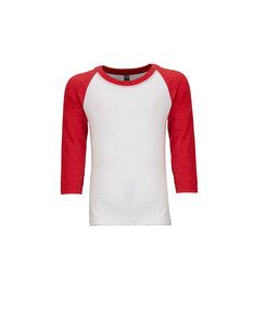 Next Level NL3352 - Youth CVC 3/4 Sleeve Raglan Red/ White