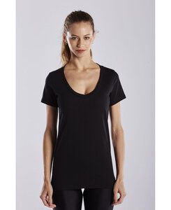 US Blanks US0120 - Ladies' Short Sleeve V-Neck Tee Black