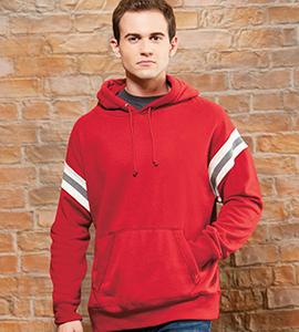 J. America J8847 - VINTAGE ATHLETIC HOODED PULLOVER Simply Red