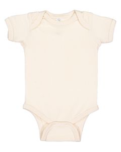 Rabbit Skins 4400 - Infant 5 oz. Baby Rib Lap Shoulder Bodysuit Natural