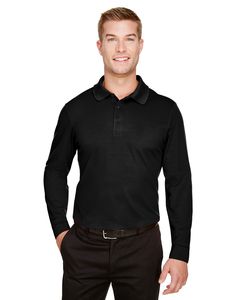 Devon & Jones DG20LT - Men's Tall CrownLux Performance Plaited Long-Sleeve Polo Black