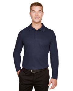 Devon & Jones DG20LT - Men's Tall CrownLux Performance Plaited Long-Sleeve Polo Navy