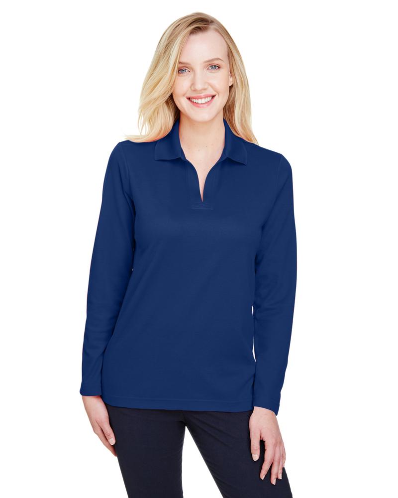 Devon & Jones DG20LW - Ladies CrownLux Performance Plaited Long-Sleeve Polo