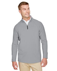 Devon & Jones DG480 - Men's CrownLux Performance Clubhouse Micro-Stripe Quarter-Zip Black