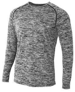 A4 A4N3305 - Adult Space Dye Long Sleeve Performance Tee Black