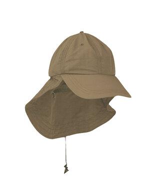 Adams EOM101 - 6-Panel UV Low-Profile Cap with Elongated Bill and Neck Cape