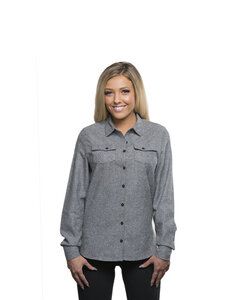 Burnside BN5200 - Ladies' Flannel Shirt Heather Grey