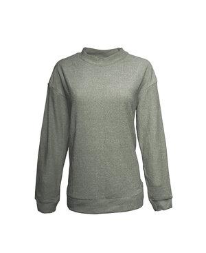 J. America JA8428 - Ladies Weekend Mock Neck Terry Crew