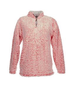 J. America JA8451 - Ladies' Epic Sherpa 1/4 Zip Fire Coral Heather