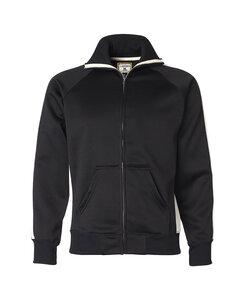 J. America JA8858 - Adult Vintage Poly Fleece Track Jacket Black