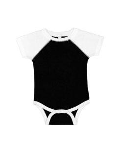 Rabbit Skins LA4430 - Infant Baseball Fine Jersey Bodysuit White/Black