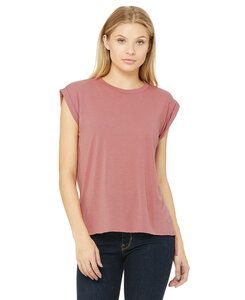 BELLA+CANVAS B8804 - Women's Flowy Muscle Tee with Rolled Cuff Mauve