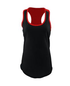 Next Level NL1534 - Women's Ideal Color Block Racerback Tank Black/Red