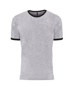 Next Level NL3604 - Men's Premium Fitted Cotton Ringer Tee Heather Gray/ Black